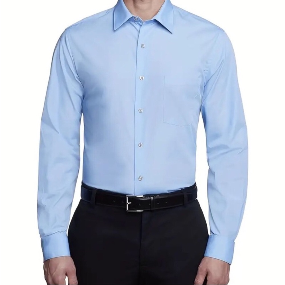 BNWT Light Blue Men's Dress Shirt - Long Sleeve Point Collar